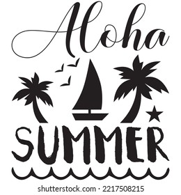 Aloha Summer T-shirt Design Vector File.