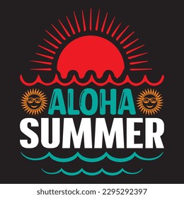Aloha Summer T-shirt Design Vector File