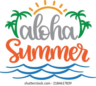 Aloha Summer  Vector, Summer Vector File