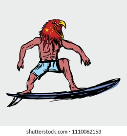 Aloha surfer vector art