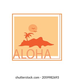 Aloha tee design. T-shirt uses, apparel, clothing. Summer and beach icon. Painting. Poster. 