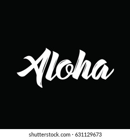 Aloha Text Design Vector Calligraphy Typography Stock Vector (royalty 