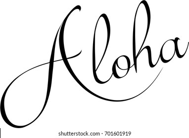 Aloha text sign illustration on white background