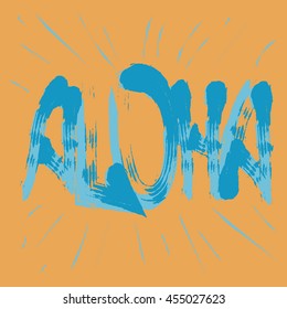 Aloha t-shirt graphics. Fun summer typography. Stock Vector Illustration.