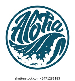 aloha type and and rolling waves. For t-shirts, stickers and other similar products.