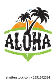 Aloha. A typographical design for aloha and Hawaii.