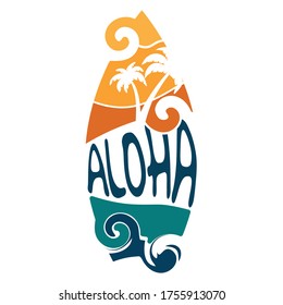 Aloha. A typographical design for aloha and Hawaii. Grunge design aloha Hawaii.