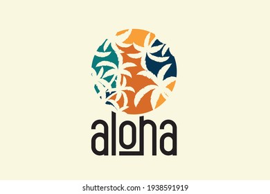 Aloha. A typographical design for aloha and Hawaii. Grunge design aloha Hawaii.