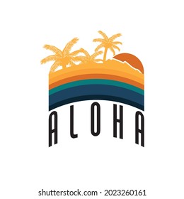 Aloha. A typographical design for aloha and Hawaii. Grunge design aloha Hawaii.