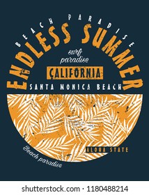 Aloha typography with palms tree illustration for t-shirt print , vector illustration.