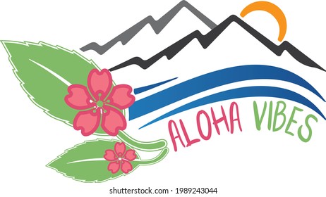 Aloha Vector illustration Isolated on white background.