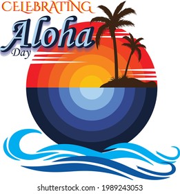 Aloha Vector illustration Isolated on white background.