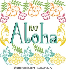 Aloha Vector illustration Isolated on white background.