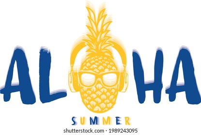Aloha Vector illustration Isolated on white background.