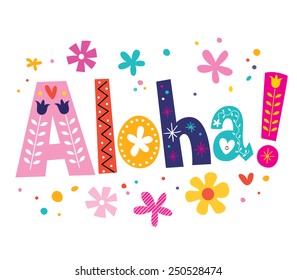 Aloha vector lettering decorative type