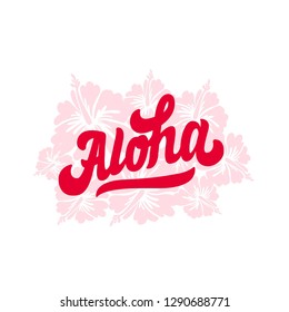 Aloha Word Lettering Vector Illustration Print Stock Vector (Royalty ...