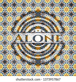Alone arabic emblem. Arabesque decoration.