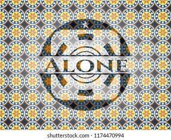 Alone arabic emblem background. Arabesque decoration.