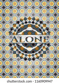 Alone arabic style emblem. Arabesque decoration.