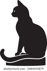 Alone, cat, silhouette, domestic, kitty, kitten, looking, pretty, pet