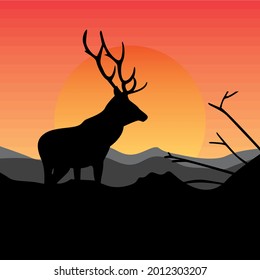 A ALONE DEER IN TUNCH AND THE LAST TREES