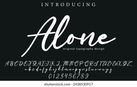 Solo fuente Pincel elegante pintado en mayúsculas letras vectoriales, alfabeto, tipo de letra
