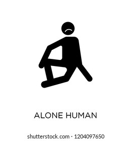 alone human icon. alone human symbol design from Feelings collection. Simple element vector illustration on white background.