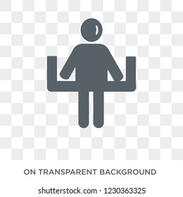 alone human icon. Trendy flat vector alone human icon on transparent background from Feelings collection. 