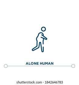 alone human outline vector icon. simple element illustration. alone human outline icon from editable feelings concept. can be used for web and mobile
