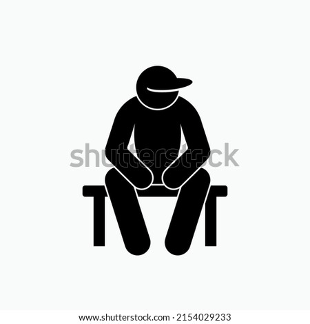 Alone Icon. Lonely Symbol - Vector.