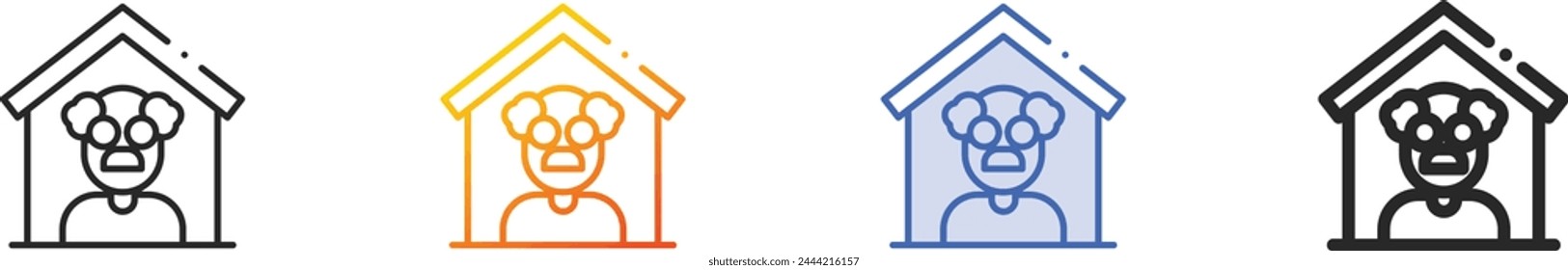 alone icon.Thin Linear, Gradient, Blue Stroke and bold Style Design Isolated On White Background