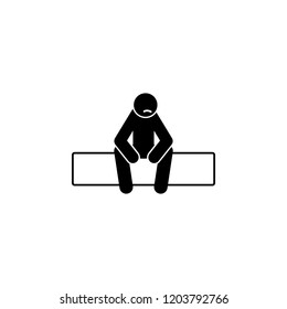 alone, lonely icon. Element of man negative character icon for mobile concept and web apps. Detailed alone, lonely icon can be used for web and mobile
