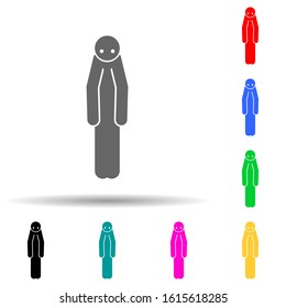 Alone, man multi color style icon. Simple glyph, flat vector of negative character icons for ui and ux, website or mobile application