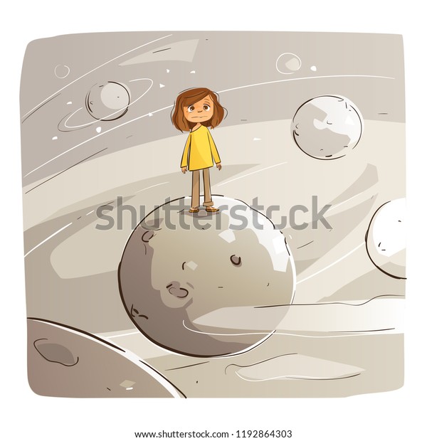 Alone Middle Nowhere Stock Vector Royalty Free
