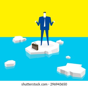 Alone on a floating ice