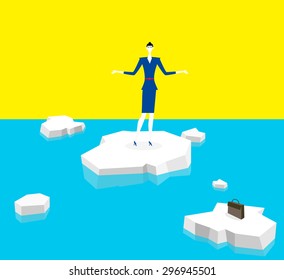 Alone on a floating ice