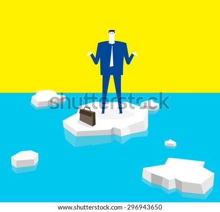 Alone on a floating ice
