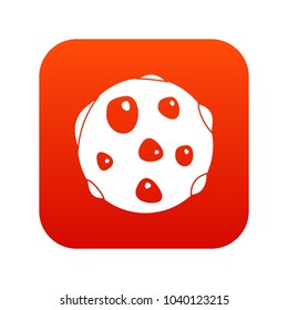 Alone planet icon digital red for any design isolated on white vector illustration