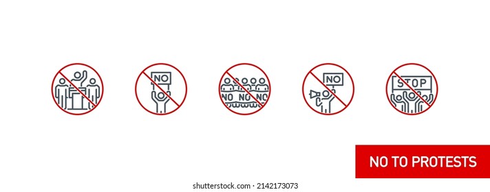 alone protester men with megaphone and poster no war single line icon isolated on white. Perfect outline symbol public demonstration strike. protester activist design element with editable Stroke line