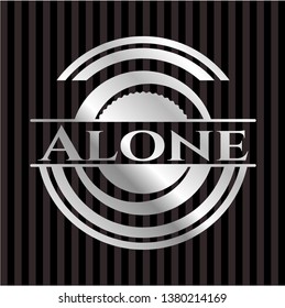 Alone silvery shiny emblem
