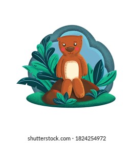 Alone Teddy Bear Free Vector 