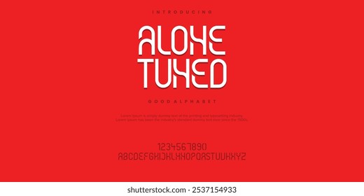 Alone Tuned abstract minimal modern alphabet fonts. Typography technology vector illustration