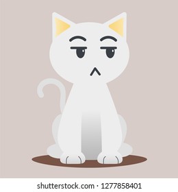 alone white cat
