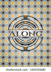 Along arabesque emblem background. arabic decoration.