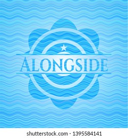 Alongside water representation style emblem. Vector Illustration. Detailed.