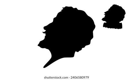 Alonso de Ercilla, black isolated silhouette