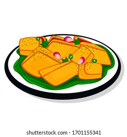 Aloo chaat indian mumbai street Food Vector