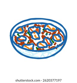 aloo gobi indian cuisine doodle icon sketch vector. aloo gobi indian cuisine sign. isolated symbol illustration