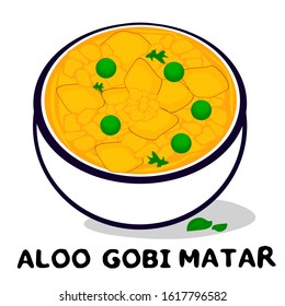 Aloo gobi matar indian Punjabi food Vector