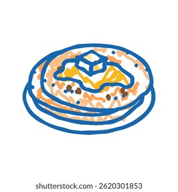 aloo paratha indian cuisine doodle icon sketch vector. aloo paratha indian cuisine sign. isolated symbol illustration